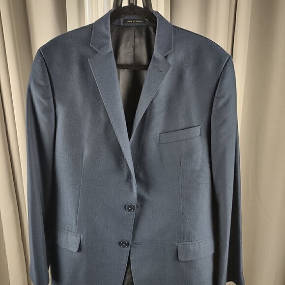 Calvin Klein Men's Navy Blue Multi Pocket Button Up Blazer Jacket Size 44R - Picture 2 of 13